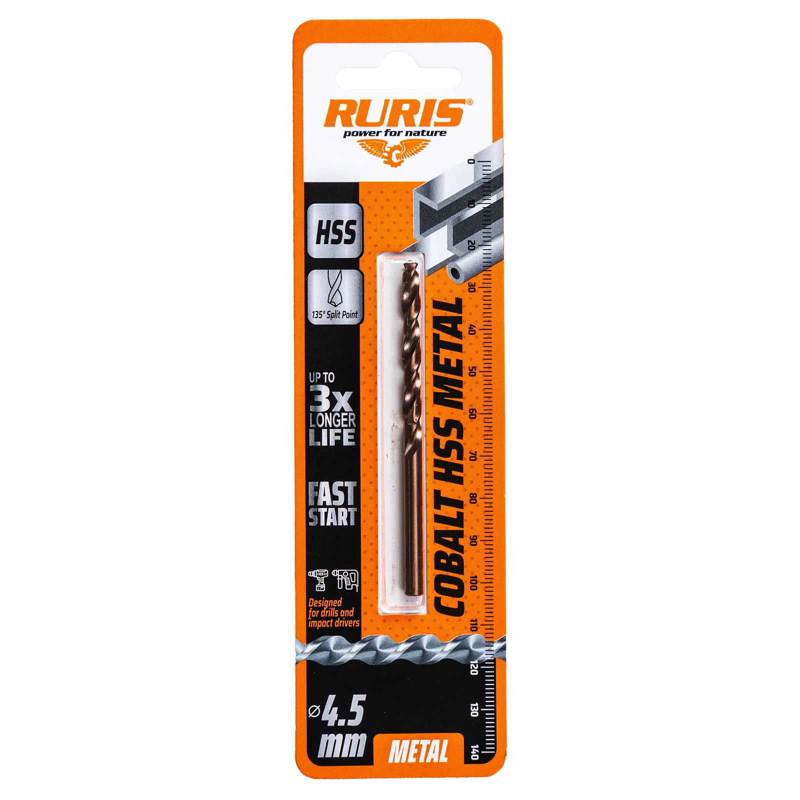 Burghiu RURIS cobalt hss metal 4.5 mm