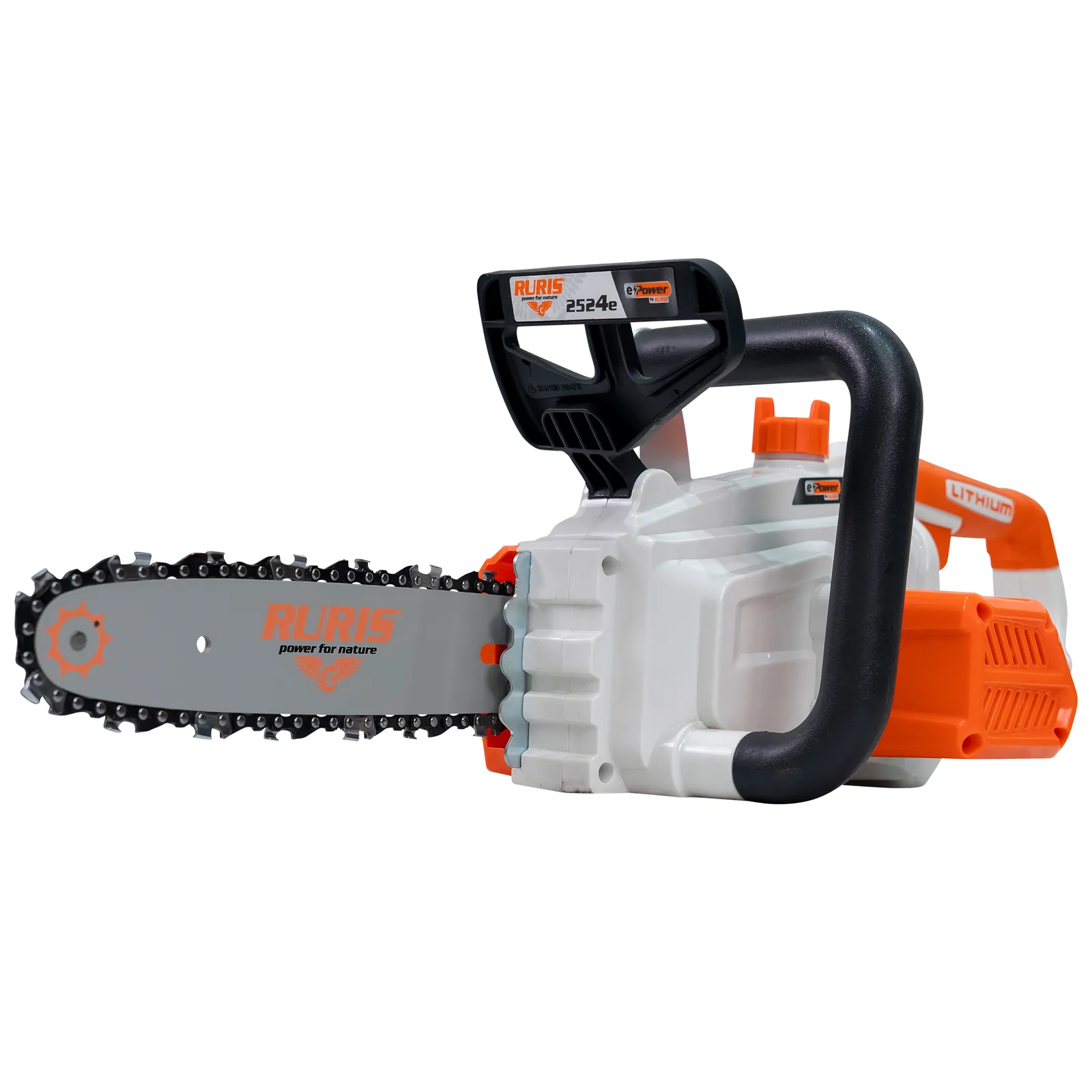 Electroferastrau pe acumulator RURIS 2524e, 20V, 4Ah, sina 250mm (10”), lant 3/8” 1.3mm, fara acumulator si incarcator in setul de livrare