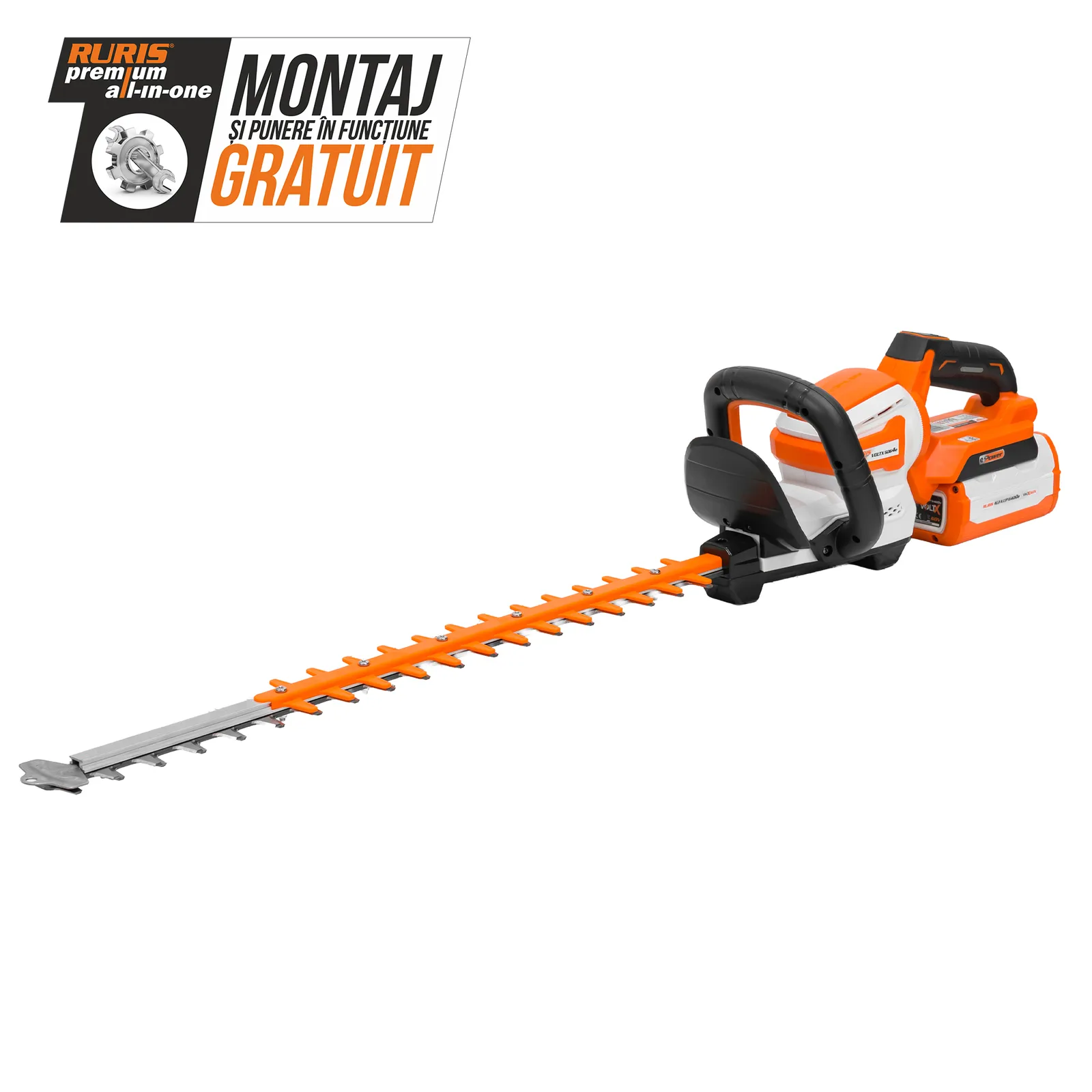 Electrofoarfeca pe acumulator RURIS VoltX 6064e, 60V, lama 650mm, maner rotativ in 5 pozitii, fara acumulator in setul de livrare