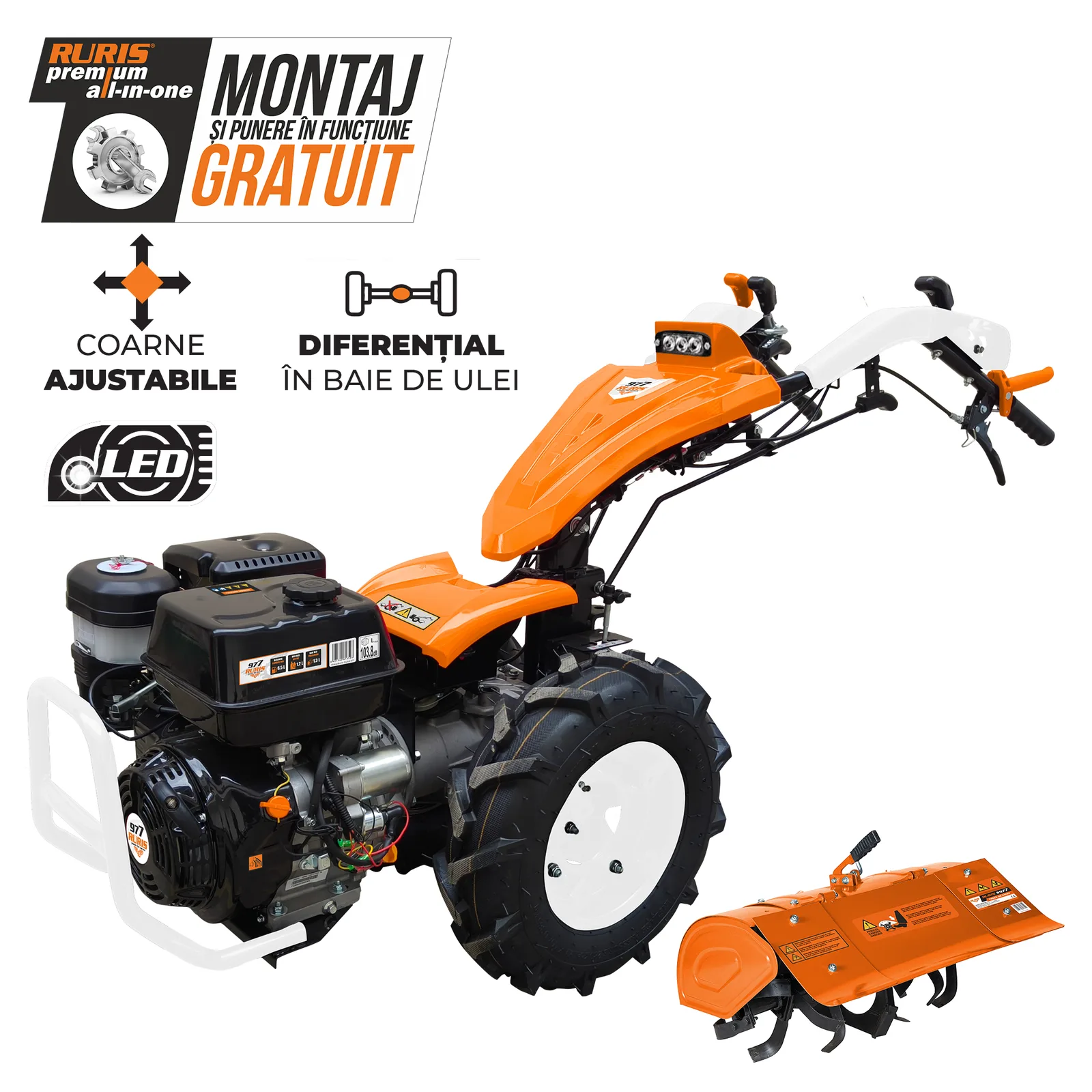 Motocultivator RURIS 977s + freza de sapat s977