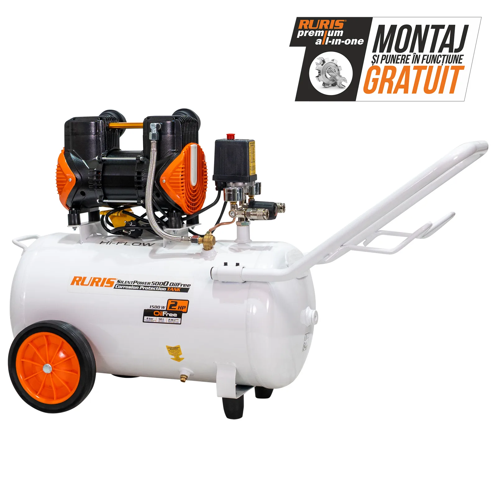 Compresor RURIS silent power 5000 oil free