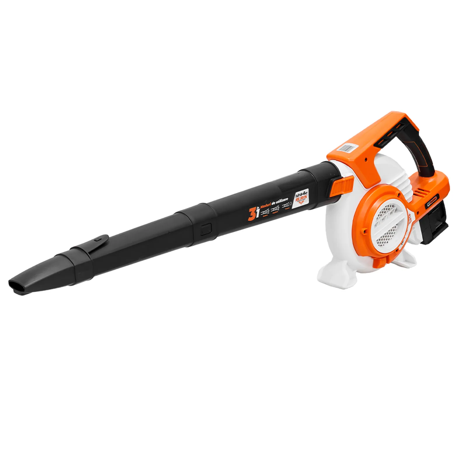 Suflanta, aspirator si tocator de frunze pe acumulator RURIS 1244e, 2×20 V, viteza aer 80 m/s, volum aer 650 mc/h, maruntire 12:1, fara acumulatori si incarcator in setul de livrare