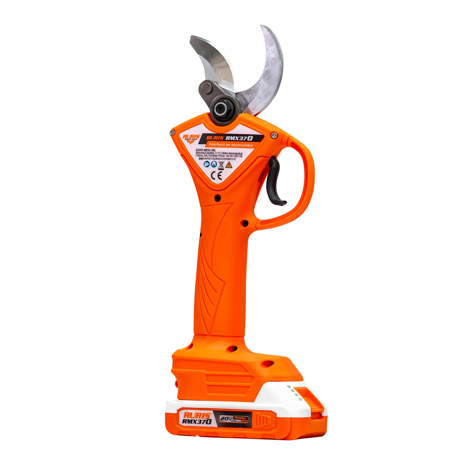 Foarfeca pe acumulator RURIS RMX370, 20V/4Ah, 1 acumulator inclus
