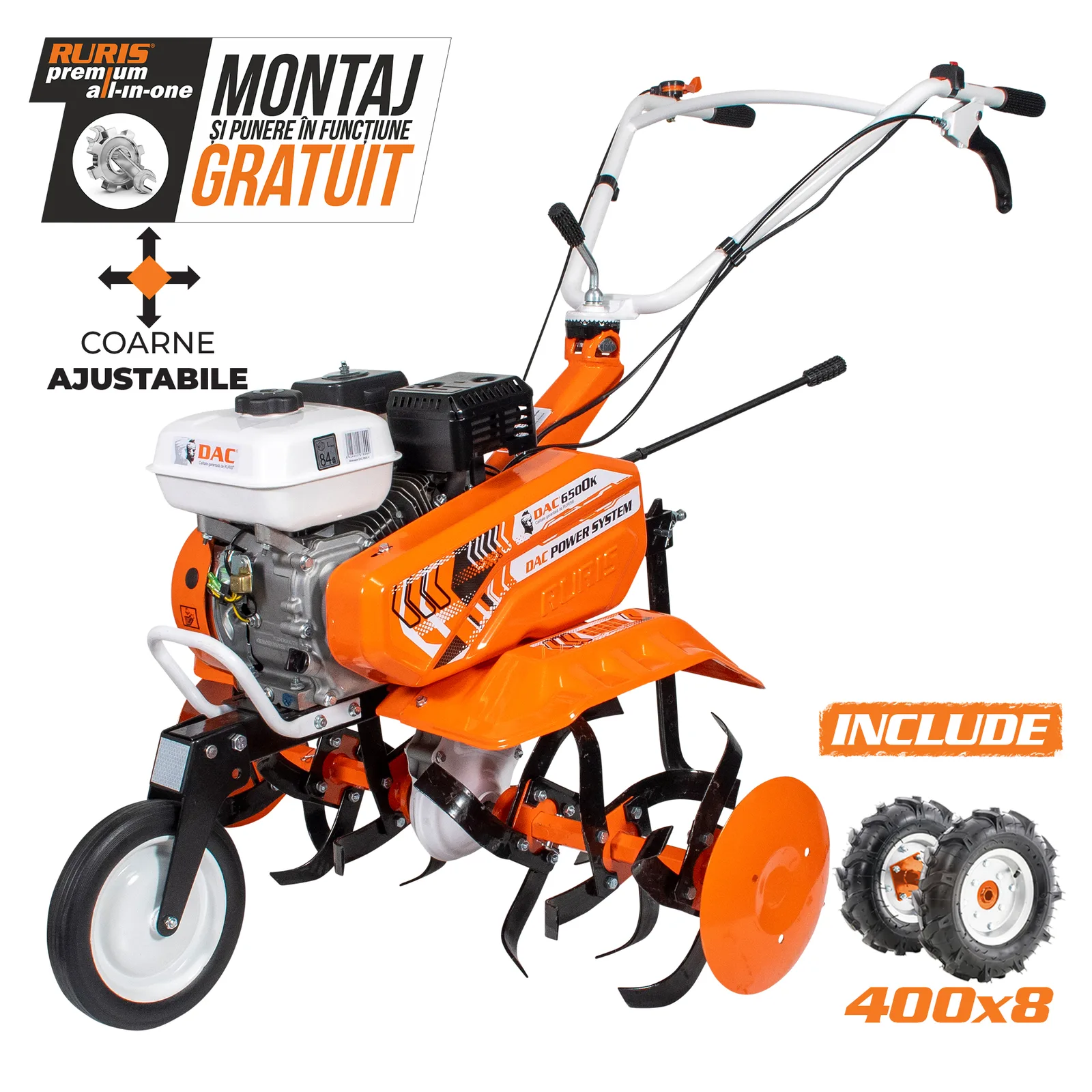 Motosapa DAC 6500k + roti cauciuc 4.00-8