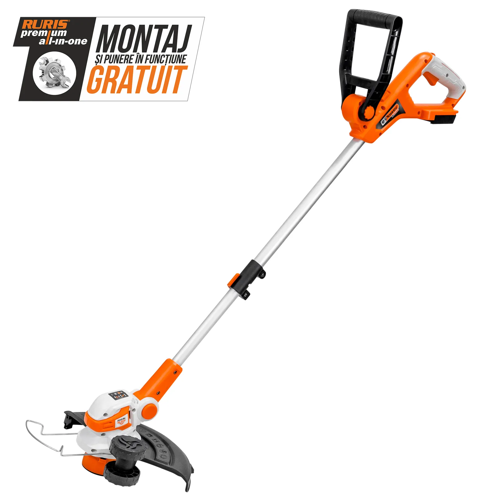 Trimmer pe acumulator RURIS 2024e, 20V, 4Ah, diametru taiere 300mm, diametru fir 1.6mm, fara acumulator si incarcator in setul de livrare