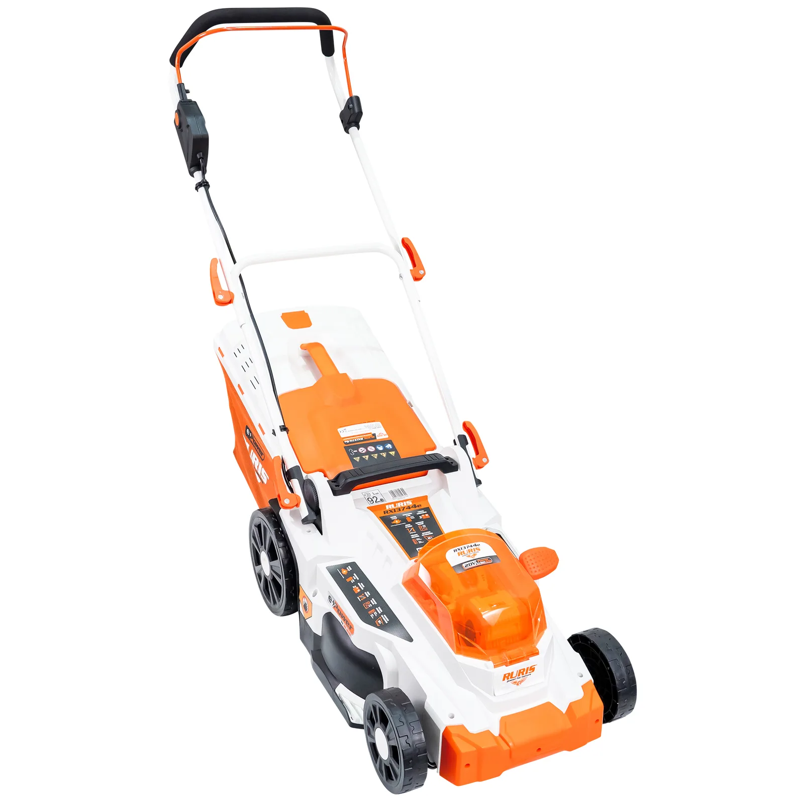 Masina de tuns gazon pe acumulator RURIS RXi3744e, 2x20V, latime de taiere 370mm, 3 functii (colectare/aruncare/mulching), fara acumulatori si incarcator in setul de livrare