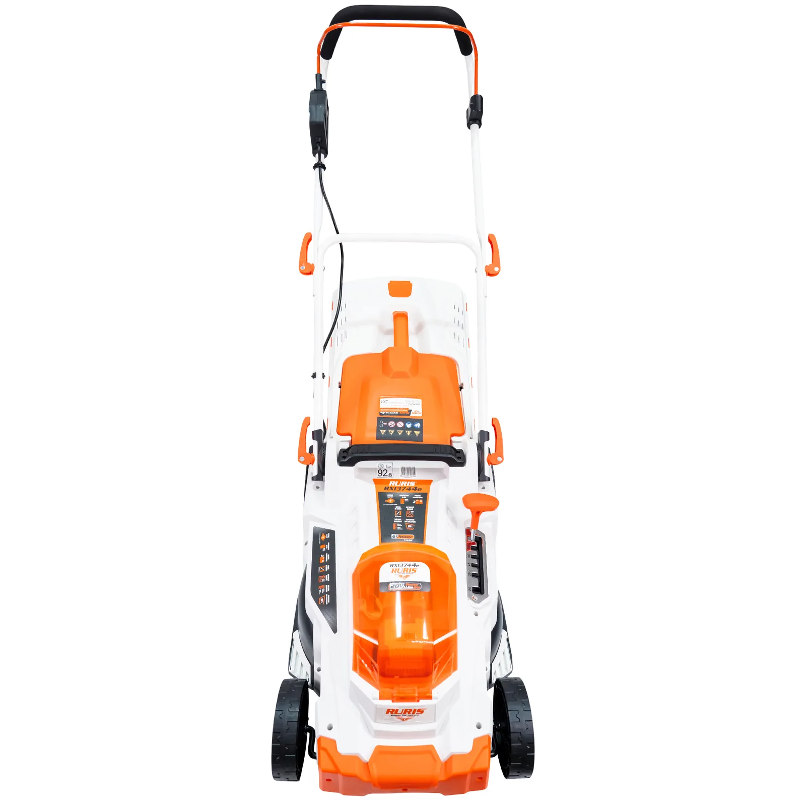 Masina de tuns gazon pe acumulator RURIS RXi3744e, 2x20V, latime de taiere 370mm, 3 functii (colectare/aruncare/mulching), fara acumulatori si incarcator in setul de livrare