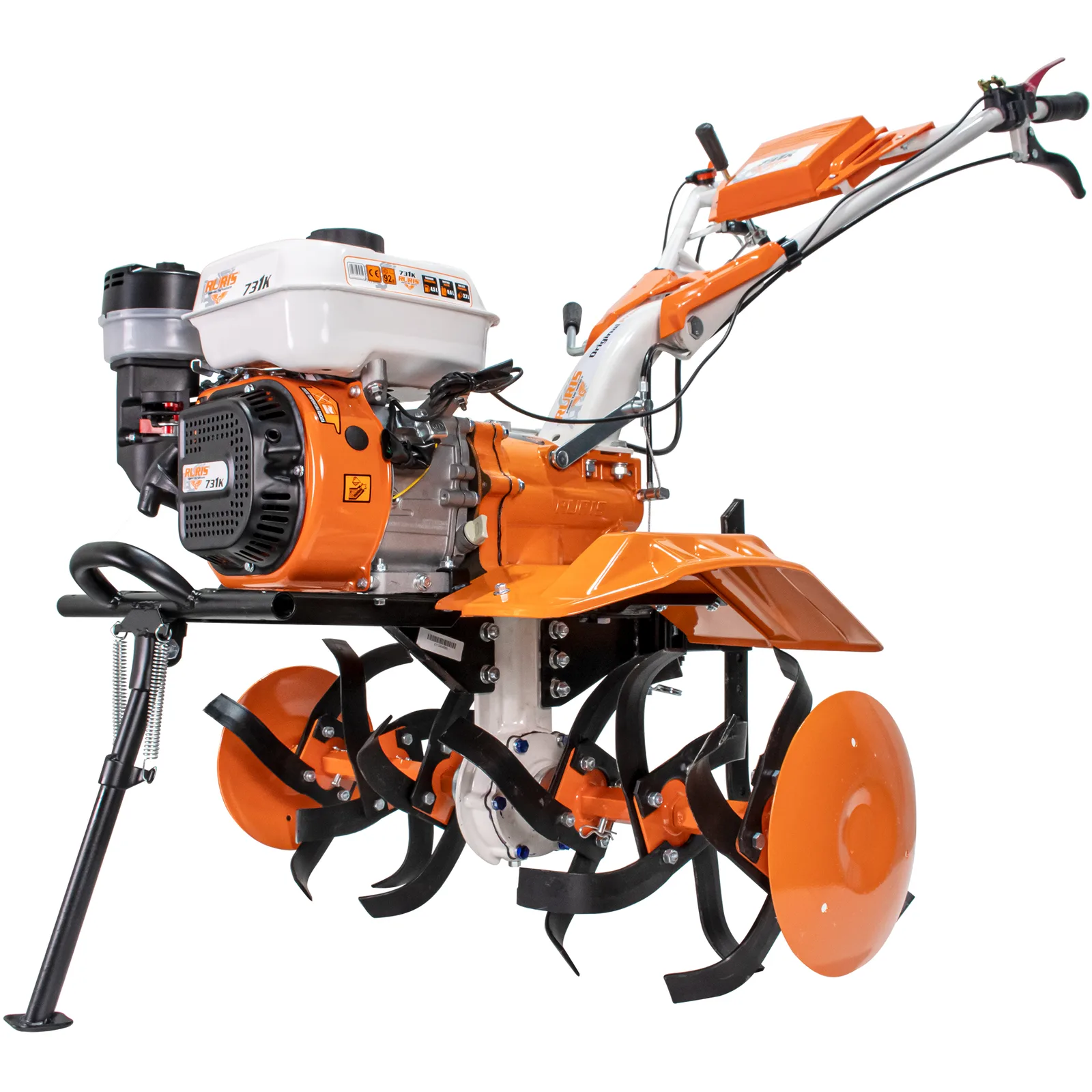 Motosapatoare RURIS 731acc3 + roti cauciuc 5.00-8+rarita+plug+adaptor+dispozitiv scos cartofi+roti metalice 400 fara manicot+cultivator+remorca RURIS 550s