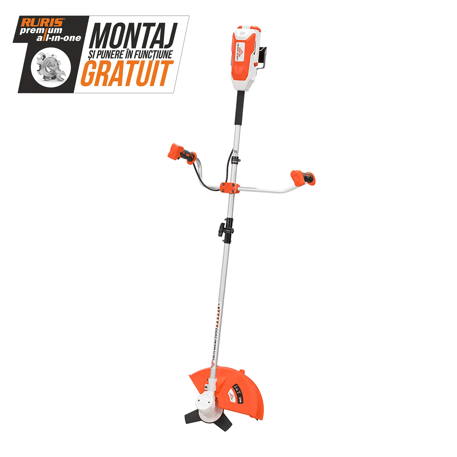 Motocoasa de umar pe acumulator RURIS VoltX 4264e, 60V, diametru taiere 420mm (fir) / 350mm (cutit), fara acumulator si incarcator in setul de livrare