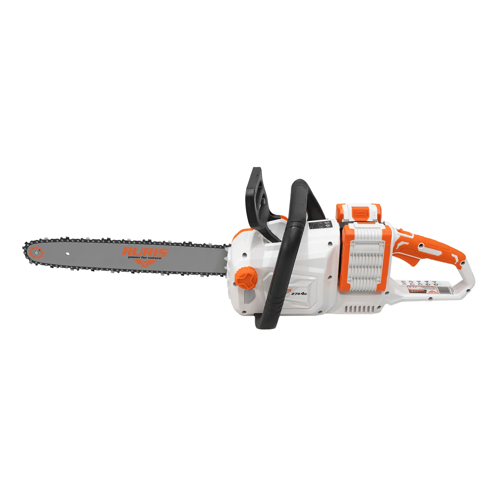 Electroferastrau pe acumulator RURIS 2744e, 2x20V, sina 400mm, viteza lant 25 m/s, include 2 acumulatori 2400e X-Charge