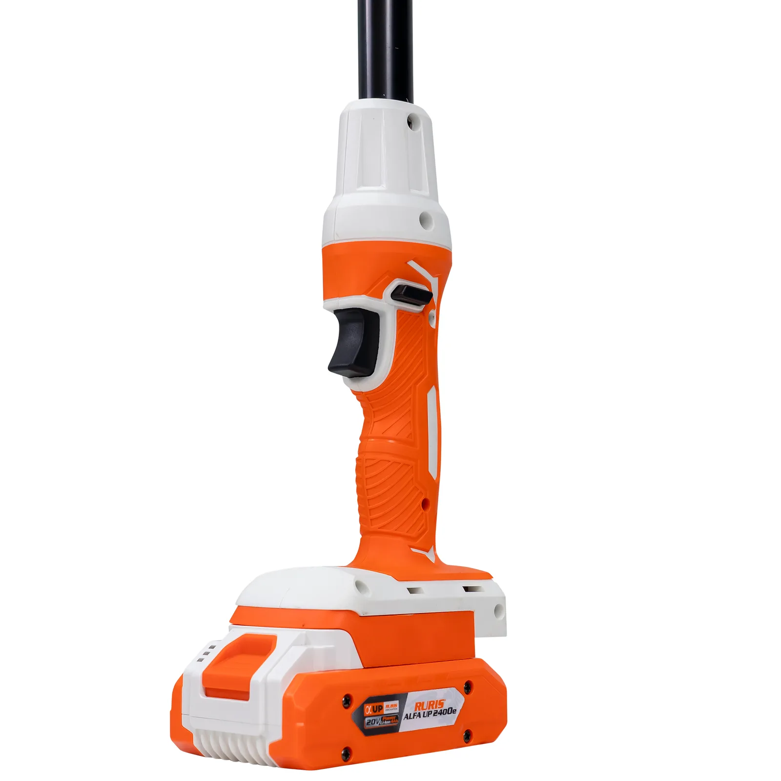 Electroferastrau telescopic pe acumulator RURIS 1424e Power Alfa Up, 20V, sina 10cm, lant 3/8” 1.3mm, brat telescopic 129-170cm, include acumulator 2400e X-Charge