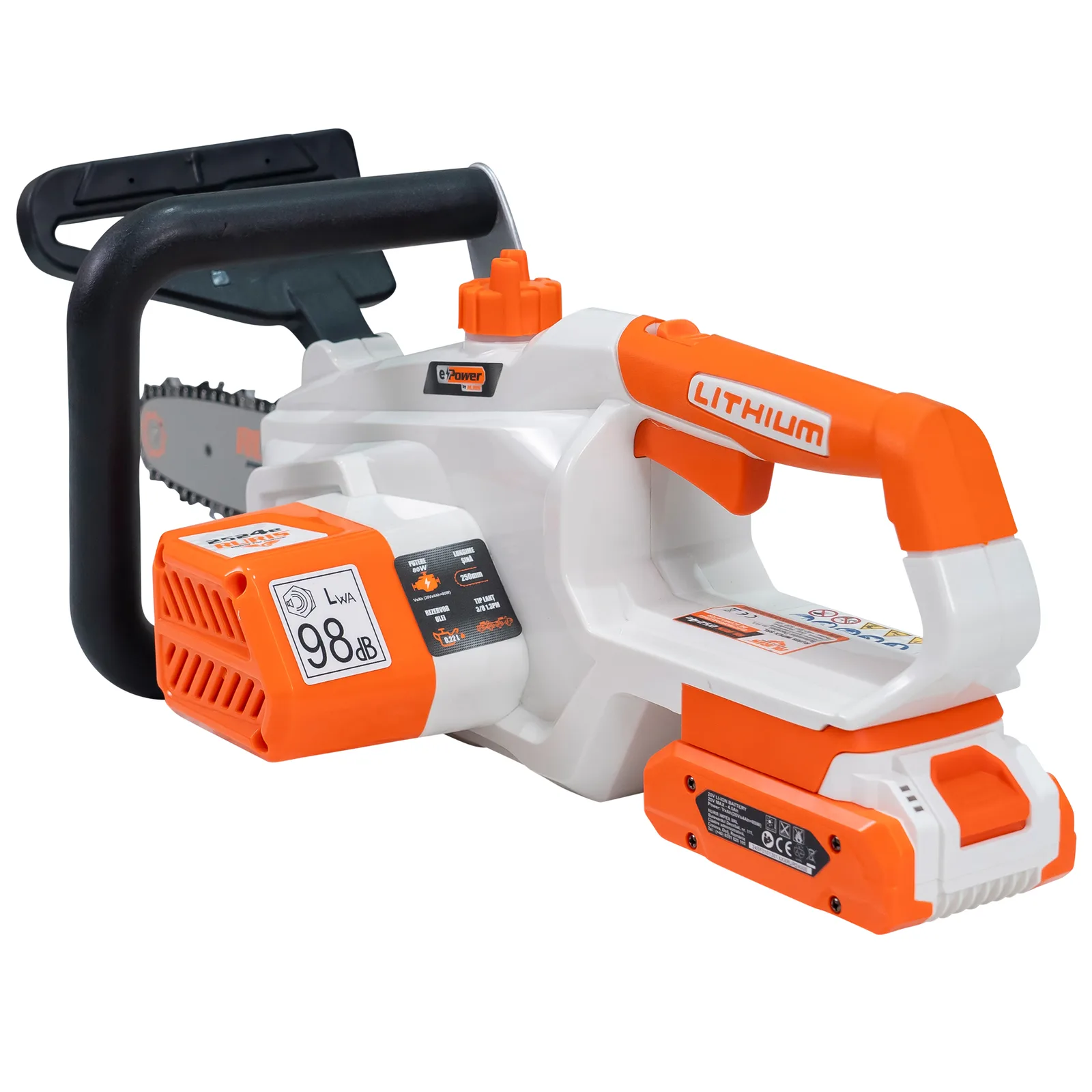 Electroferastrau pe acumulator RURIS 2524e Power Alfa Up, 20V, sina 250mm (10”), lant 3/8” 1.3mm, include acumulator 2400e X-Charge