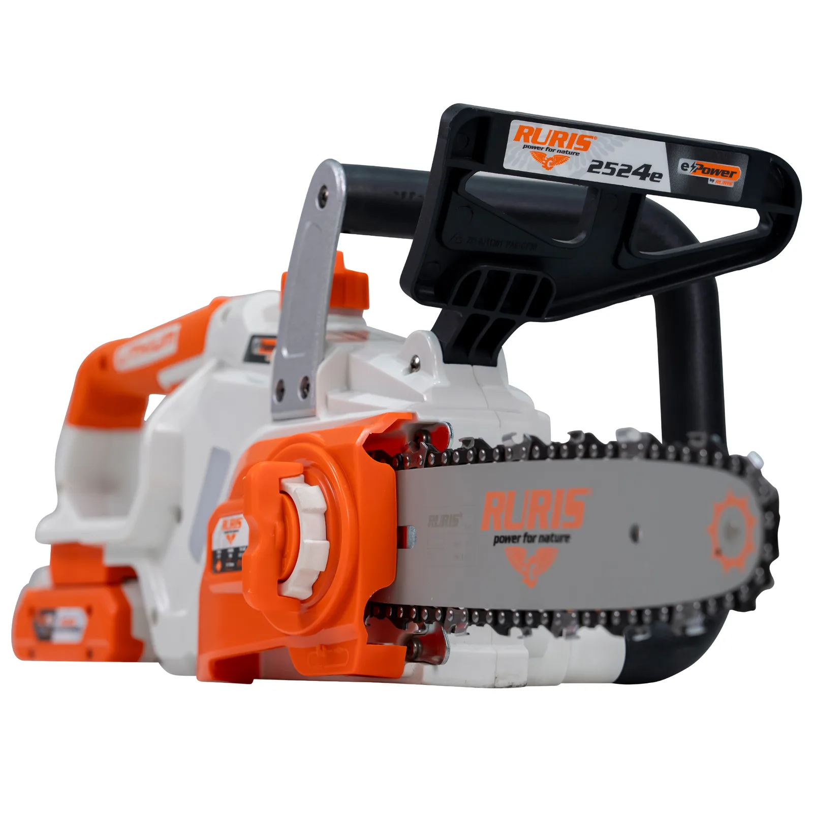 Electroferastrau pe acumulator RURIS 2524e Power Alfa Up, 20V, sina 250mm (10”), lant 3/8” 1.3mm, include acumulator 2400e X-Charge