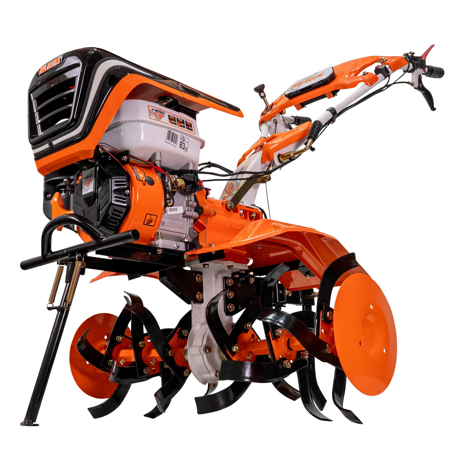 Motosapatoare RURIS 732acc + roti cauciuc 5.00-8+rarita+plug+adaptor+dispozitiv scos cartofi+roti metalice 400 fara manicot+cultivator