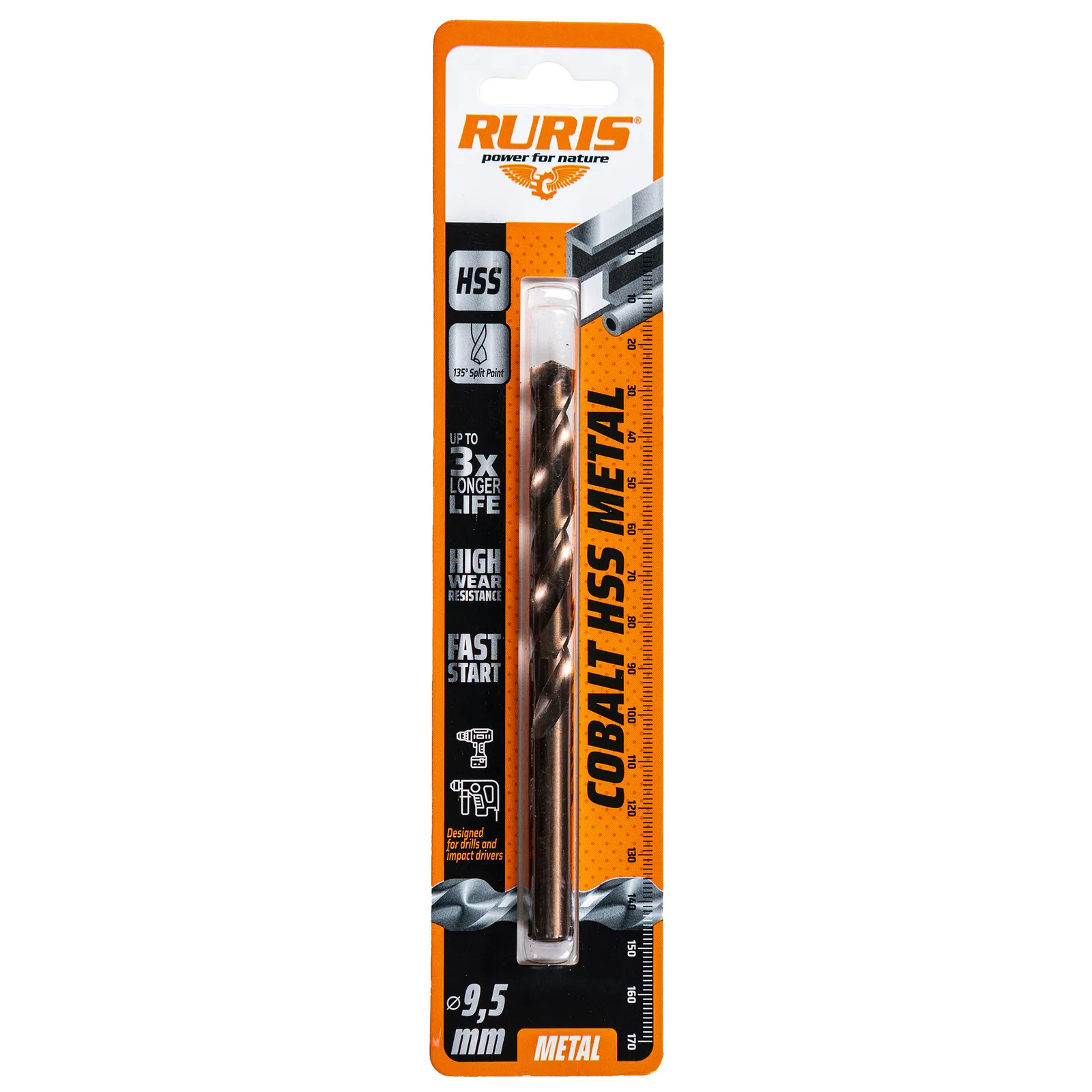 Burghiu RURIS cobalt hss metal 9.5 mm