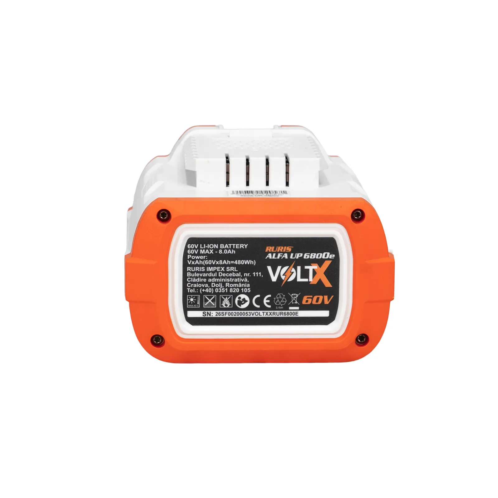 Acumulator RURIS Alfa Up 6800e, 60V, capacitate marita, pentru platforma VoltX