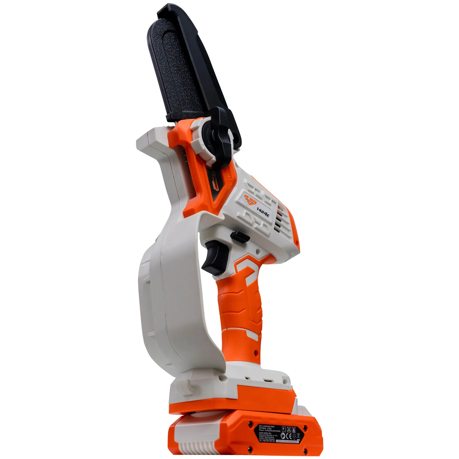 Electroferastrau telescopic pe acumulator RURIS 1424e Power Alfa Up, 20V, sina 10cm, lant 3/8” 1.3mm, brat telescopic 129-170cm, include acumulator 2400e X-Charge