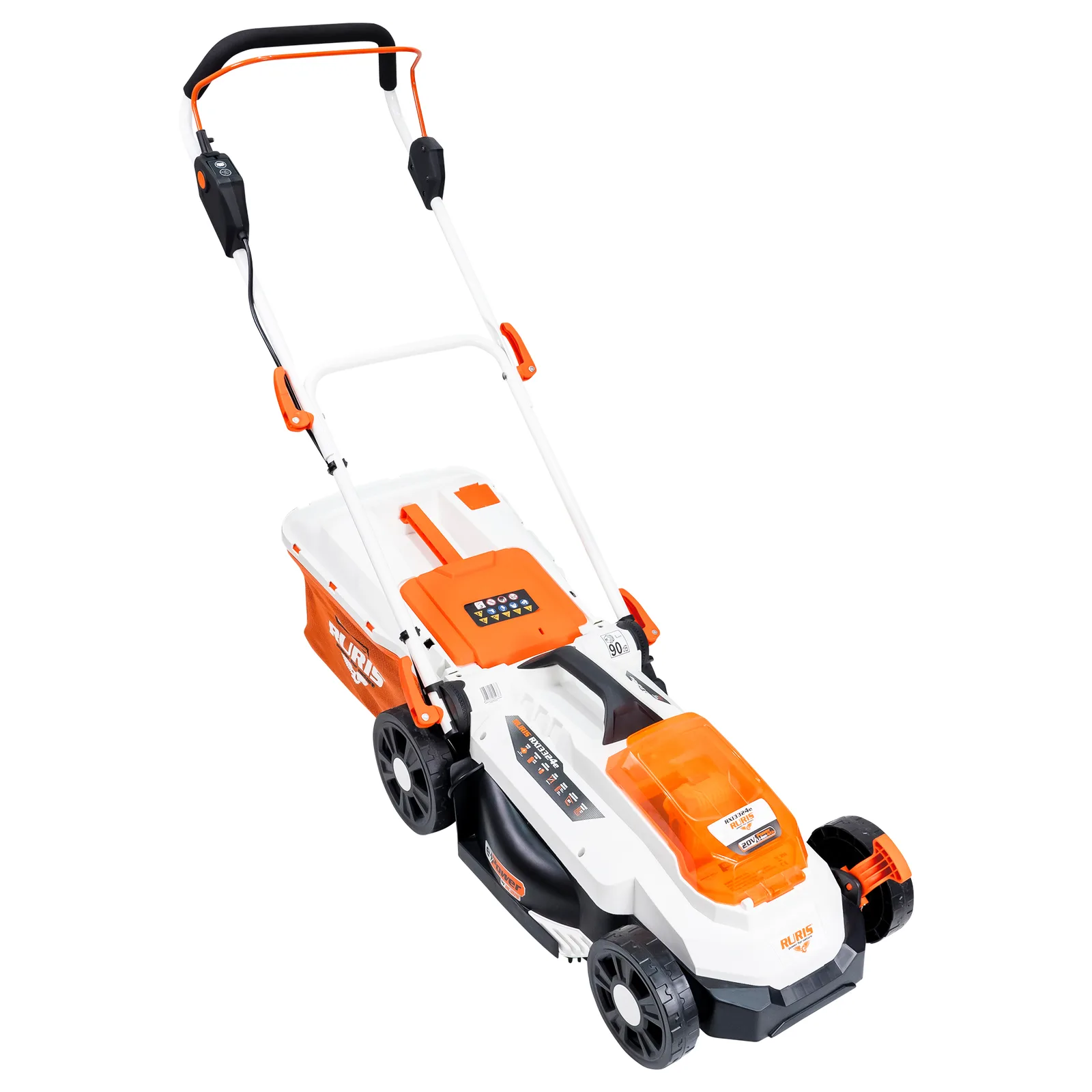 Masina de tuns gazon pe acumulator RURIS RXI3324e Power Alfa Up, 20V, latime de taiere 330mm, sac colector 30L, include acumulator si incarcator