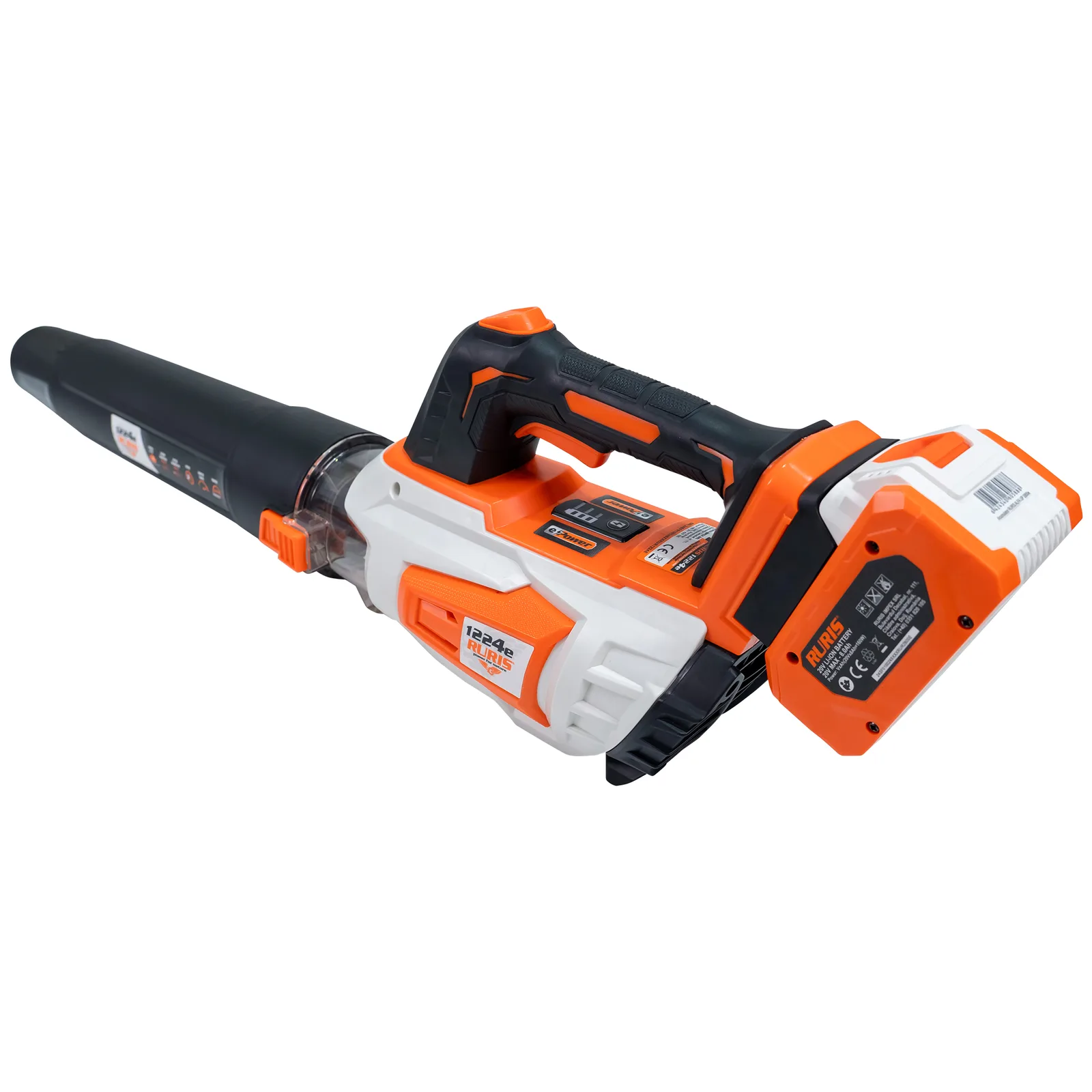 Suflanta pentru frunze pe acumulator RURIS 1224e, 20 V, 4 Ah, viteza aer 40 m/s, volum aer 570 mc/h, fara acumulator si incarcator in setul de livrare