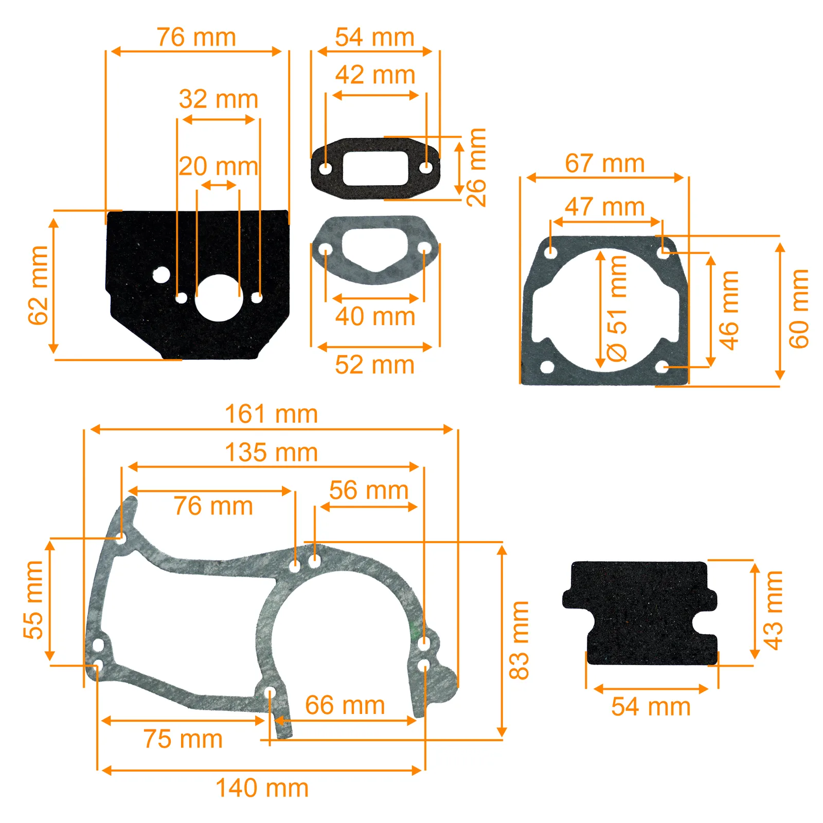 Kit garnituri motoferastrau -4500-5200-5800