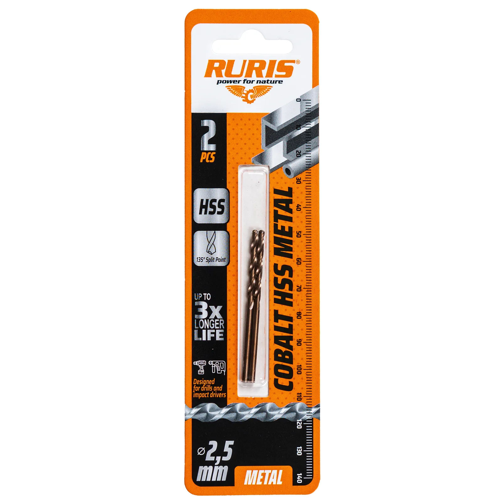 Burghiu RURIS cobalt hss metal 2.5 mm