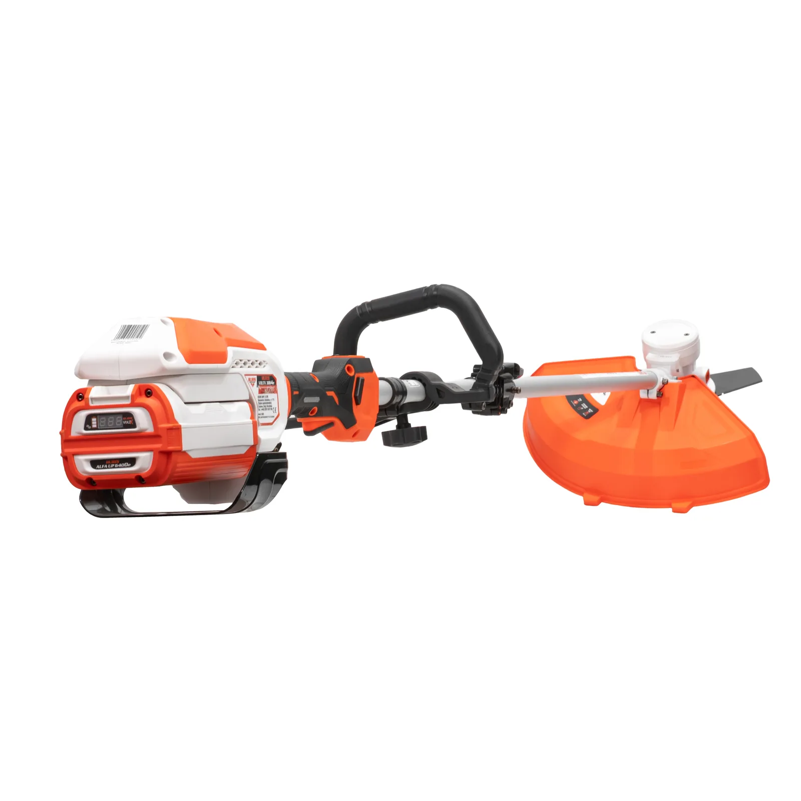 Motocoasa de umar pe acumulator RURIS VoltX 3864e, 60V, diametru taiere 420mm (fir) / 350mm (cutit), include acumulator Alfa Up 6400e si incarcator 64e