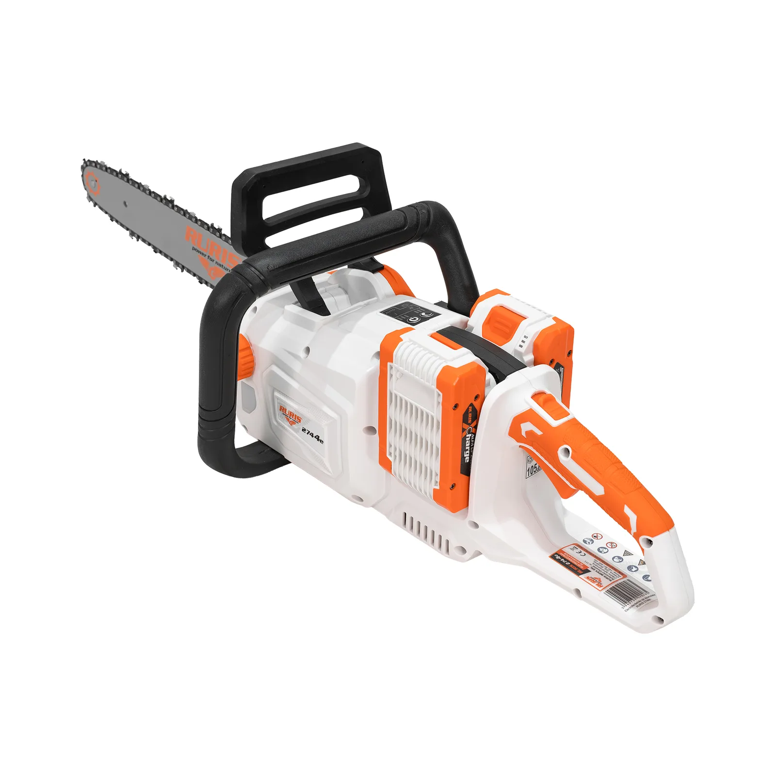 Electroferastrau pe acumulator RURIS 2744e, 2x20V, sina 400mm, viteza lant 25 m/s, include 2 acumulatori 2400e X-Charge