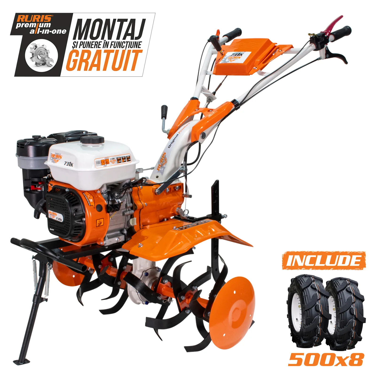 Motosapatoare RURIS 731k start + roti cauciuc 5.00-8