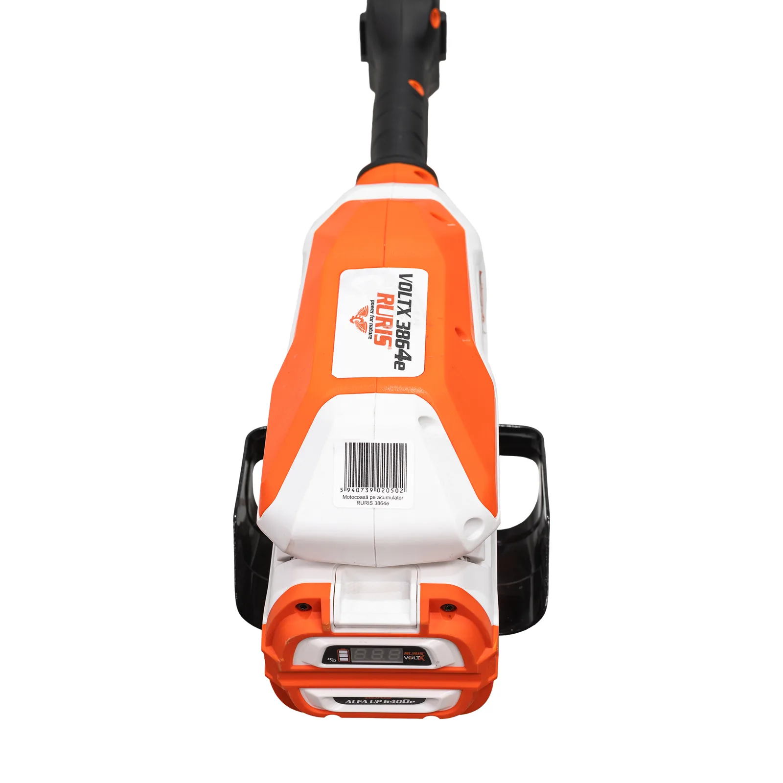 Motocoasa de umar pe acumulator RURIS VoltX 3864e, 60V, diametru taiere 420mm (fir) / 350mm (cutit), fara acumulator si incarcator in setul de livrare