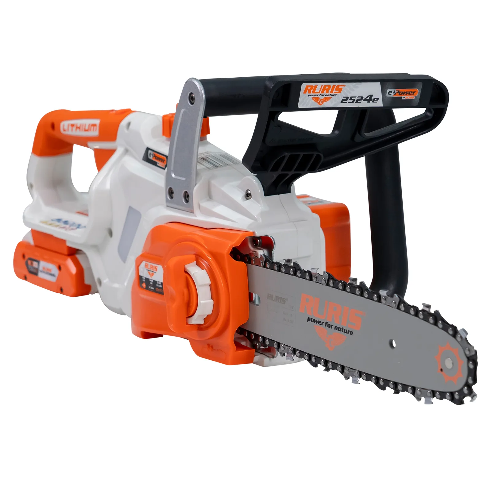 Electroferastrau pe acumulator RURIS 2524e Power Alfa Up, 20V, sina 250mm (10”), lant 3/8” 1.3mm, include acumulator 2400e X-Charge