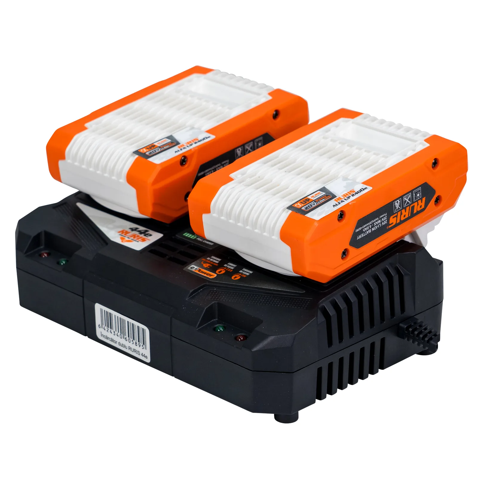 Kit 2acumulatori+incarcator dublu RURIS alfa up 4444e