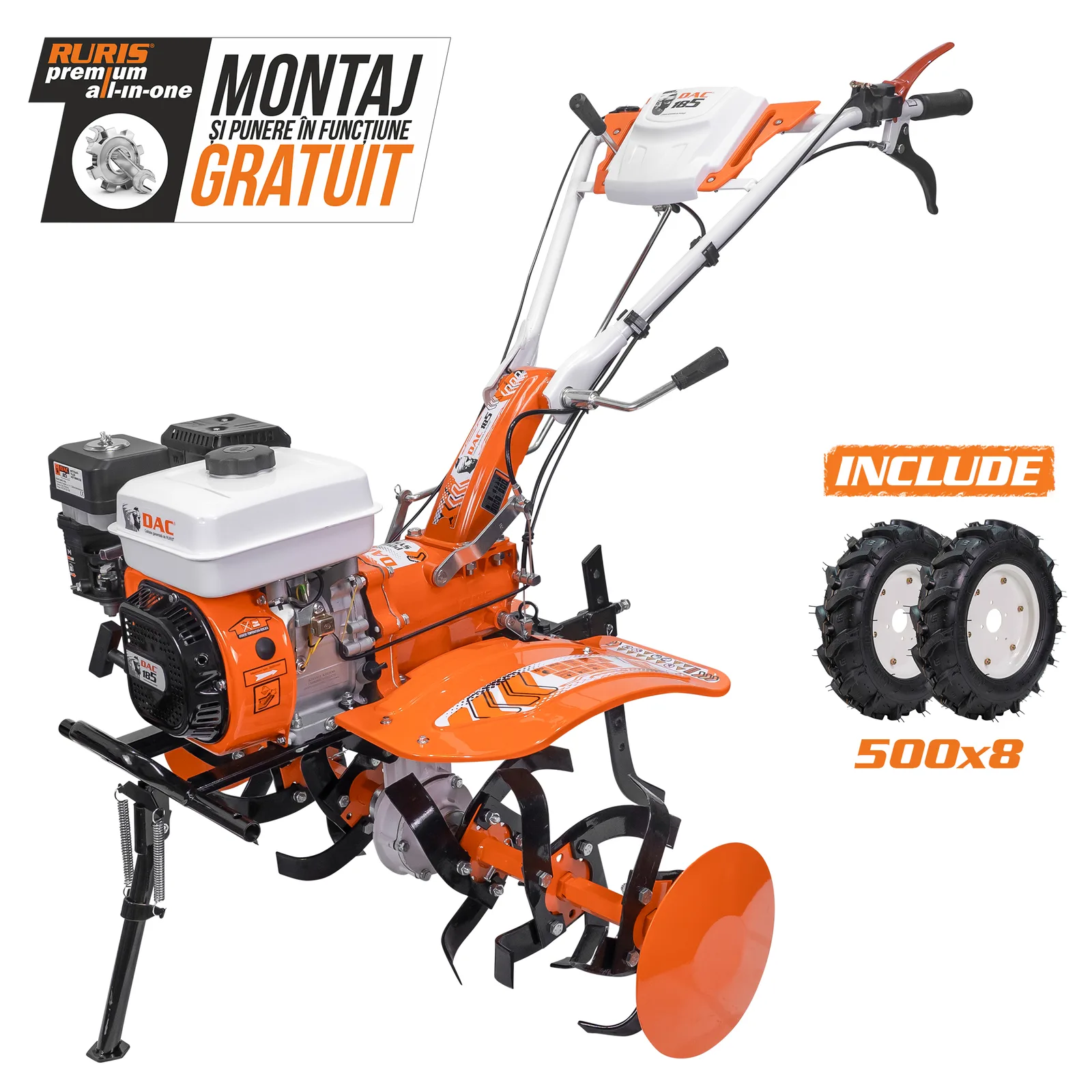 Motosapatoare DAC 185 + roti cauciuc 5.00-8