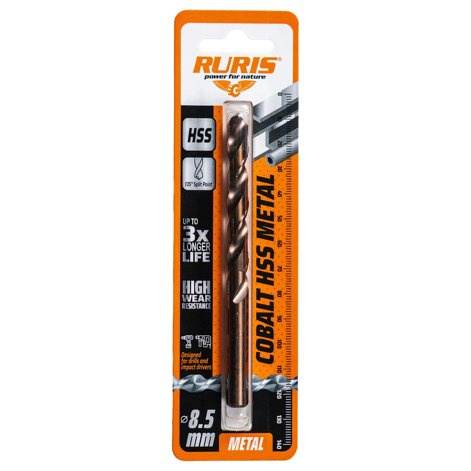 Burghiu RURIS cobalt hss metal 8.5 mm