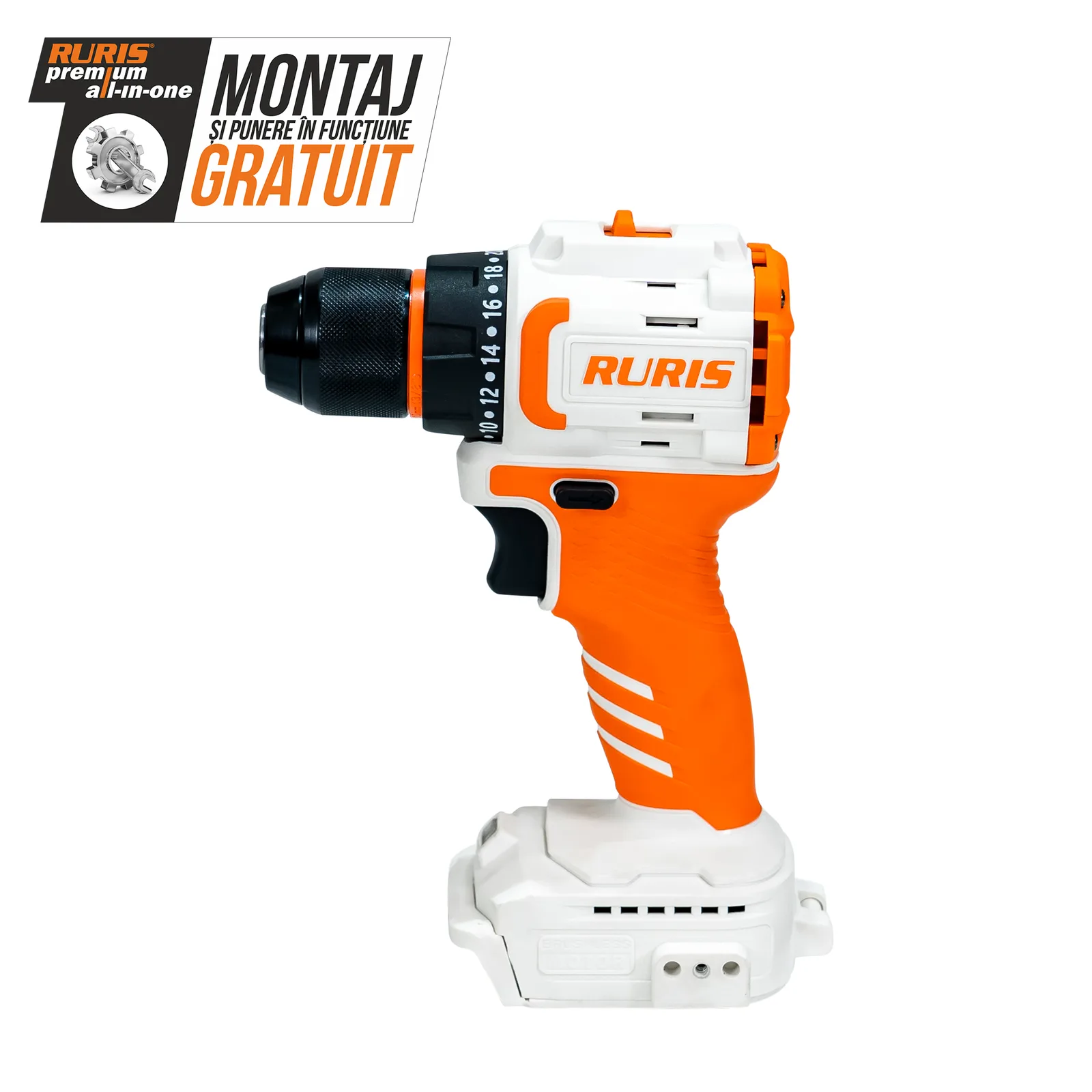 Masina de gaurit/insurubat pe acumulator RURIS RMX1240, mandrina 0-10mm, fara acumulator in setul de livrare