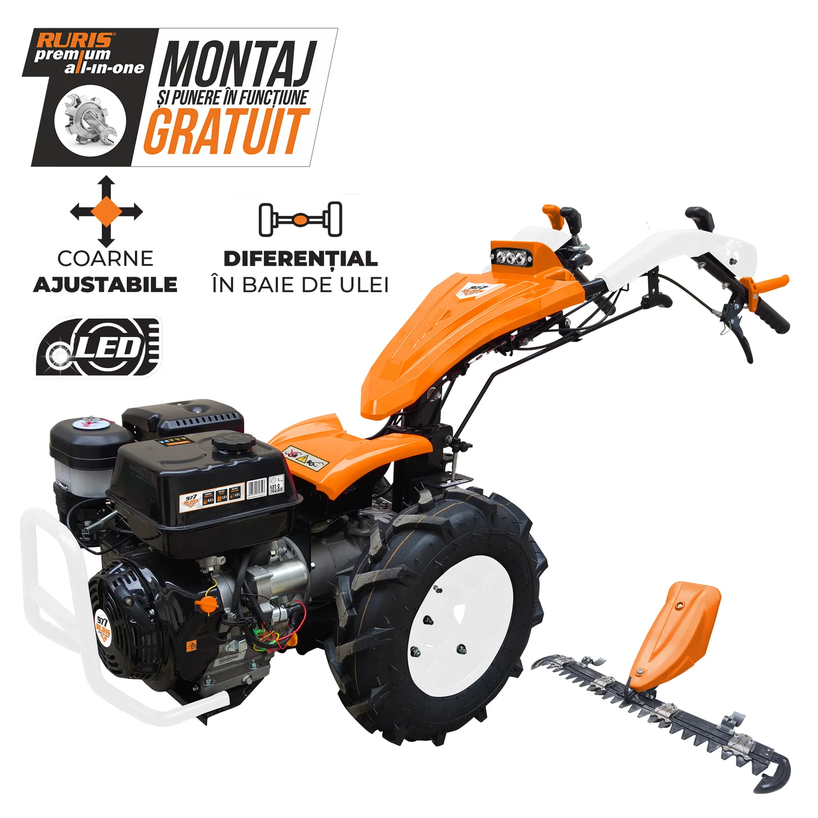 Motocultivator RURIS 977c + lama de cosit 977s