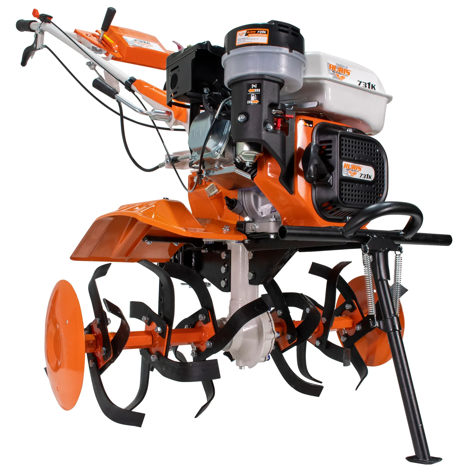 Motosapatoare RURIS 731acc1 + roti cauciuc 5.00-8+rarita+plug+adaptor+dispozitiv scos cartofi+roti metalice 400 fara manicot+cultivator