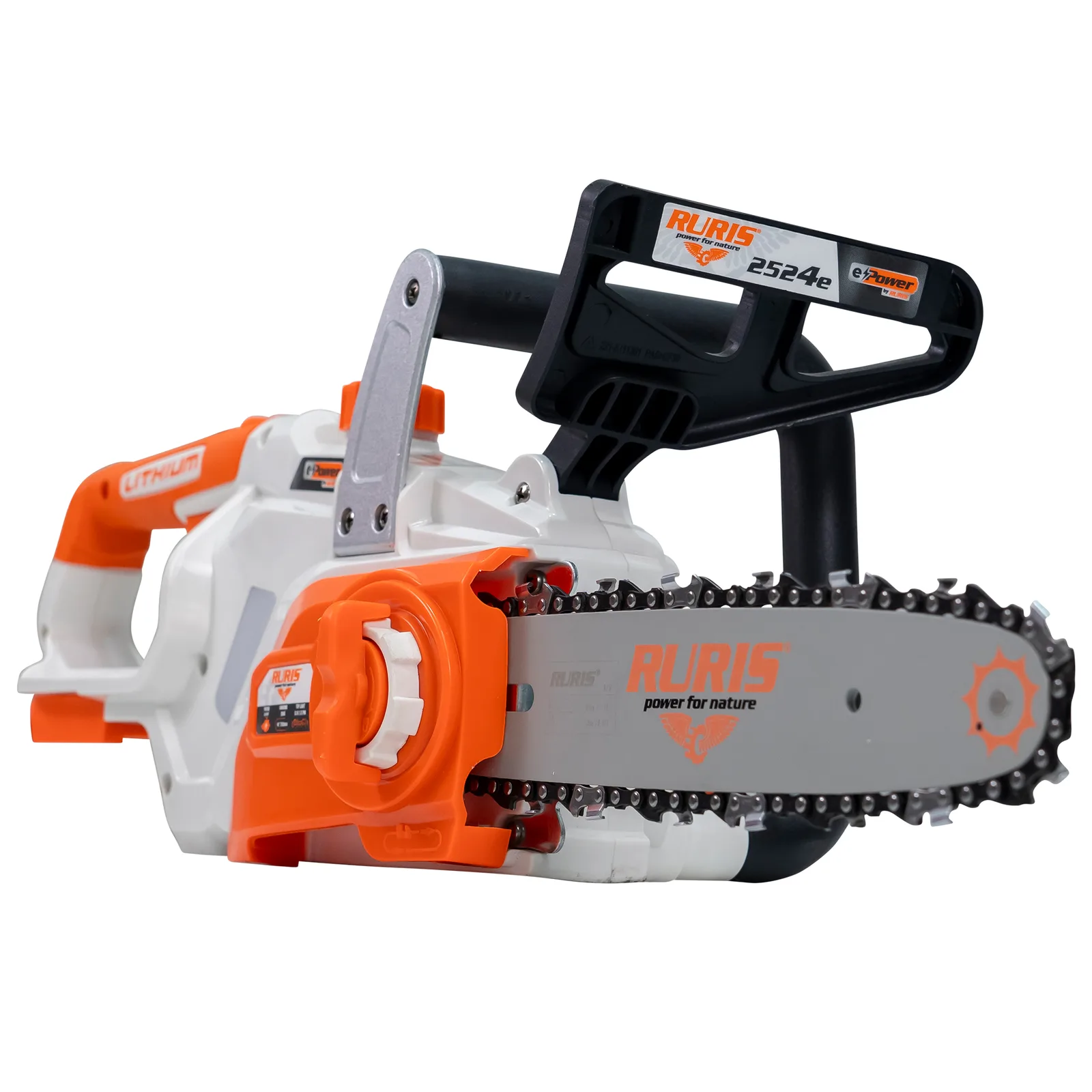 Electroferastrau pe acumulator RURIS 2524e Power Alfa Up, 20V, sina 250mm (10”), lant 3/8” 1.3mm, include acumulator 2400e X-Charge