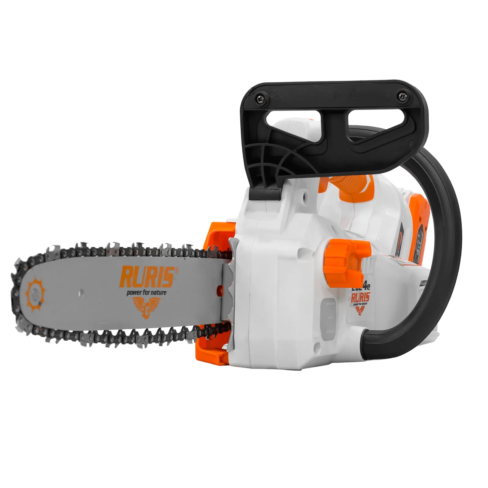 Electroferastrau pe acumulator RURIS 2624e, 20V, sina 300mm, lant 3/8” 1.1, viteza lant 7 m/s, include acumulator 2400e X-Charge